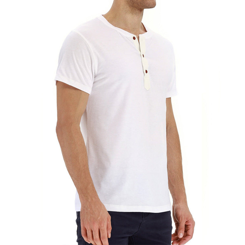 Herren-Henley-T-Shirt mit Knopfleiste