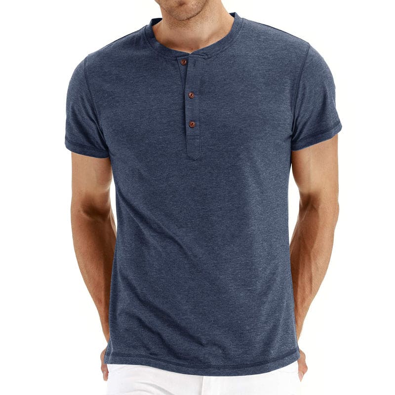 Herren-Henley-T-Shirt mit Knopfleiste