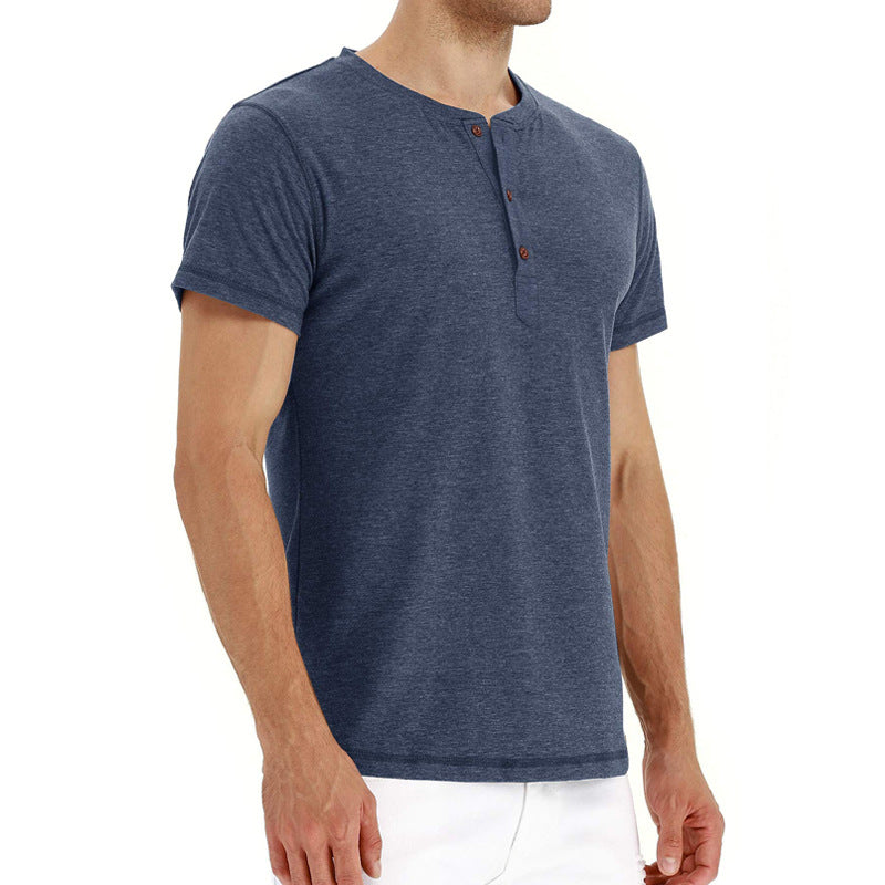 Herren-Henley-T-Shirt mit Knopfleiste