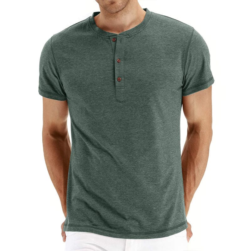 Herren-Henley-T-Shirt mit Knopfleiste