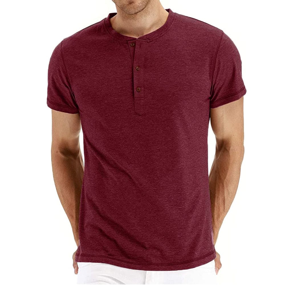 Herren-Henley-T-Shirt mit Knopfleiste