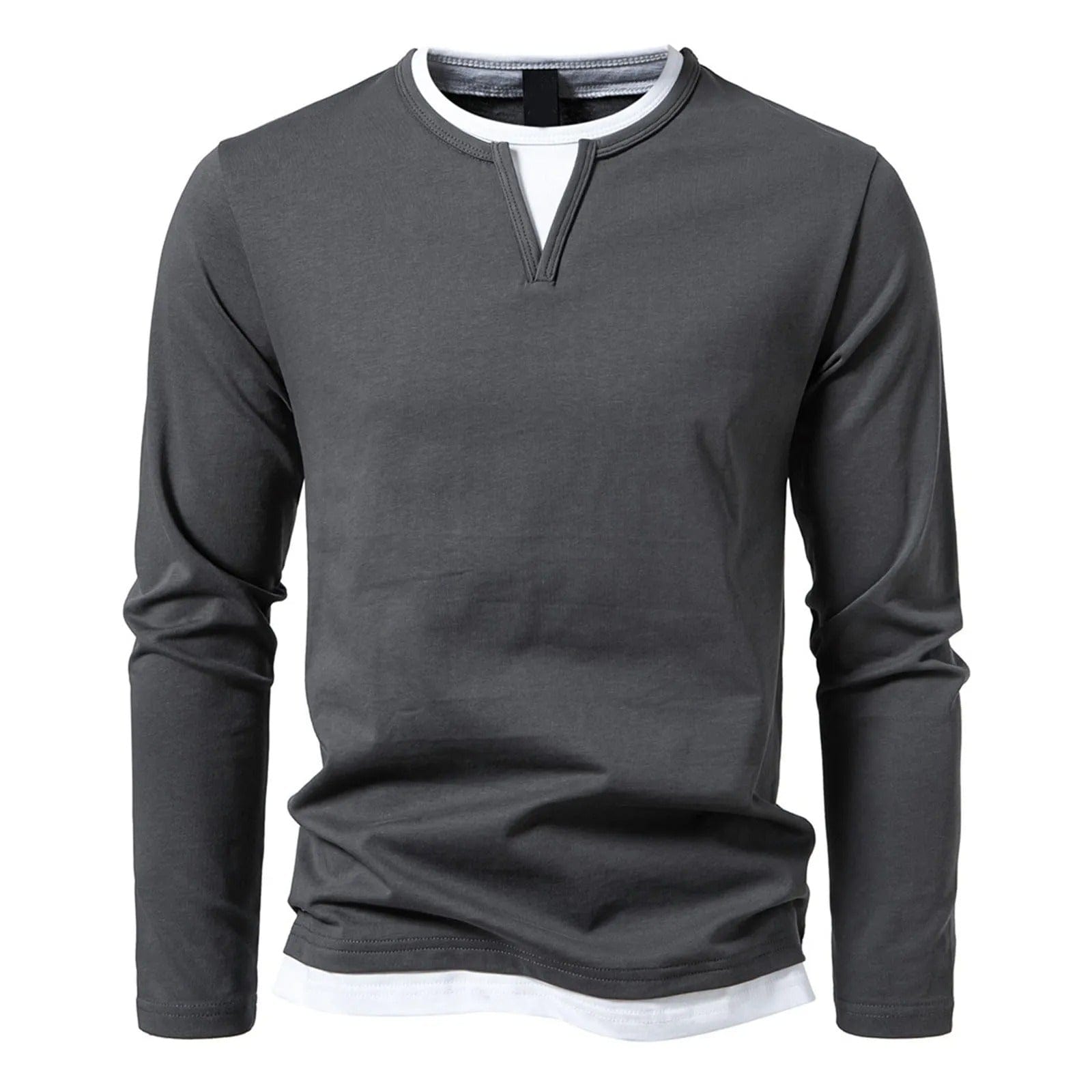 Herren langarm pullover mit rundhalsausschnitt