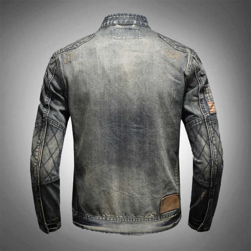 Herren Jeansjacke mit Biker-Stil