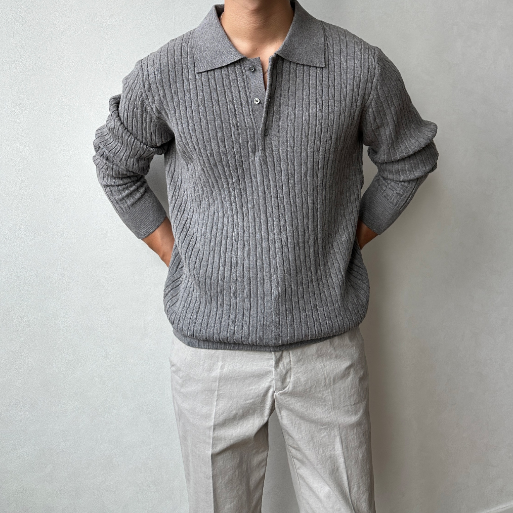 Herren pullover aus gestrickter merinowolle