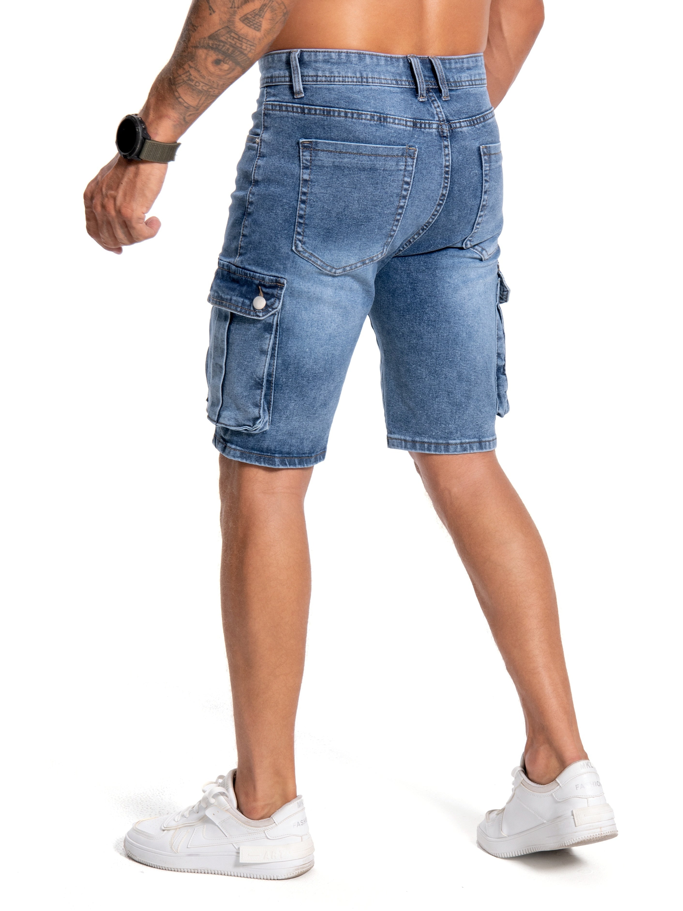 Herren cargo denim shorts