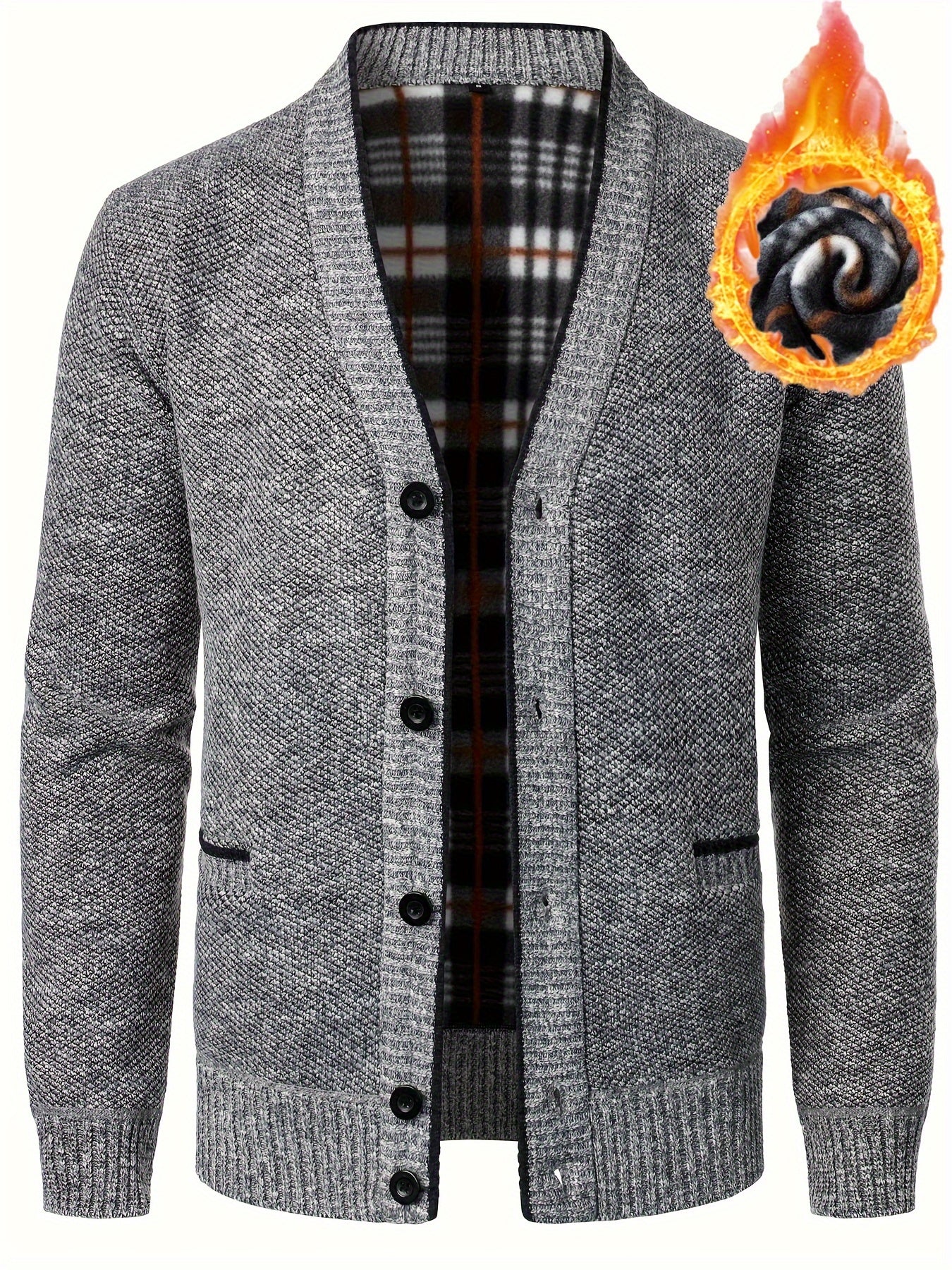 Herren Strickjacke Mit V-Ausschnitt