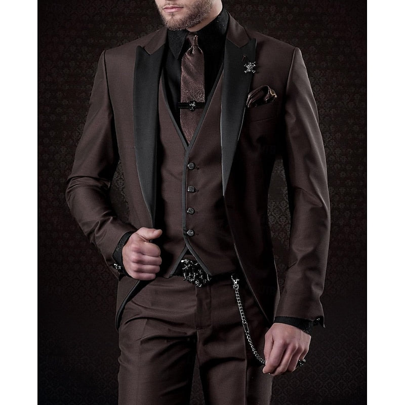 Herren Dreiteiliger Leinenanzug: Blazer, Colbert & Hose