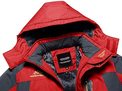 Herren wasserdichte winterjacke mit fleecefutter und kapuze