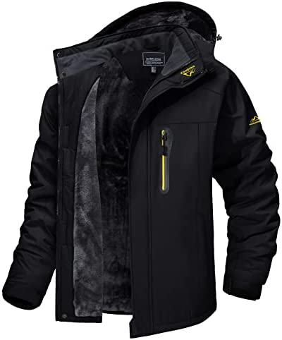 Herren wasserdichte winterjacke mit fleecefutter und kapuze