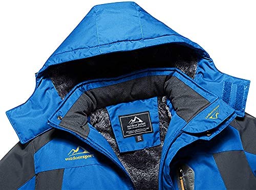 Herren wasserdichte winterjacke mit fleecefutter und kapuze