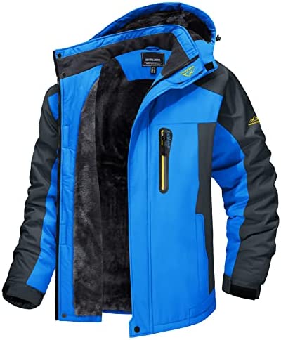 Herren wasserdichte winterjacke mit fleecefutter und kapuze