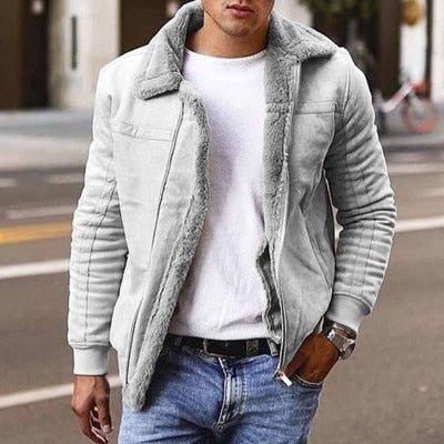 Herren Jacke mit Kunstfellfutter