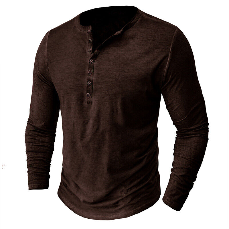 Herren Langärmeliges Henley-Hemd